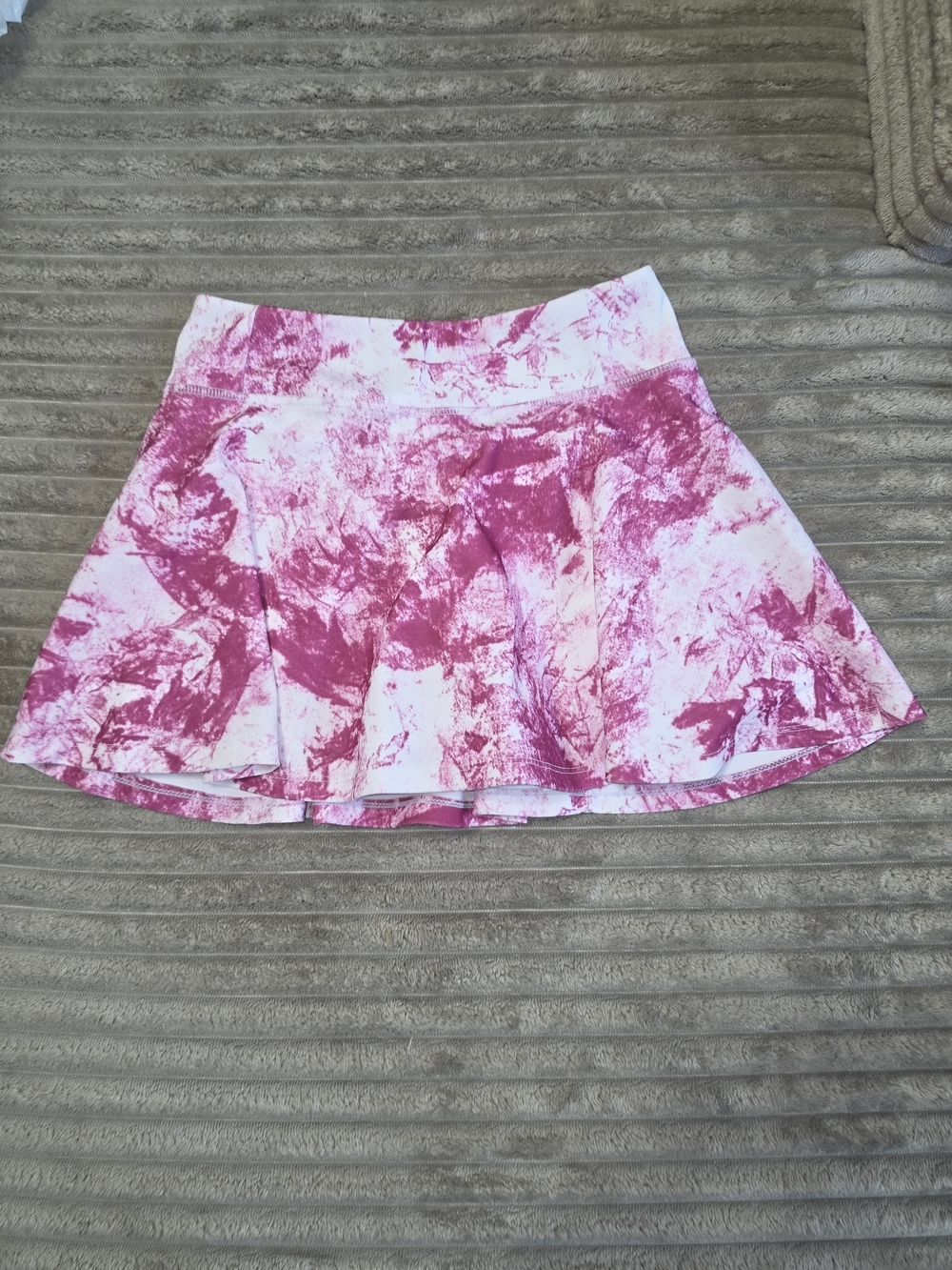 Womens High-Waist Pink Marble Print Skater Skirt - SK4